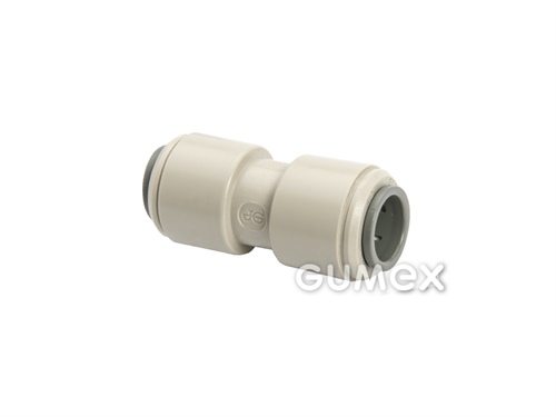 Priama spojka JOHN GUEST, pre rúrku 3/8", o-krúžok NBR, acetal kopolymér, šedá